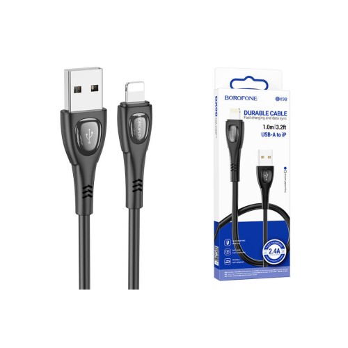 Кабель USB - Lightning BOROFONE BX98 (2.4A/1m) черный
