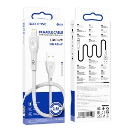 Кабель USB - Lightning BOROFONE BX98 (2.4A/1m) серый