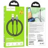Кабель USB - Lightning HOCO U121 (2.4A/1.2m/текстиль) черный