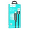Кабель USB - Lightning HOCO U125 (2.4А/1.2m/дисплей/текстиль) черный