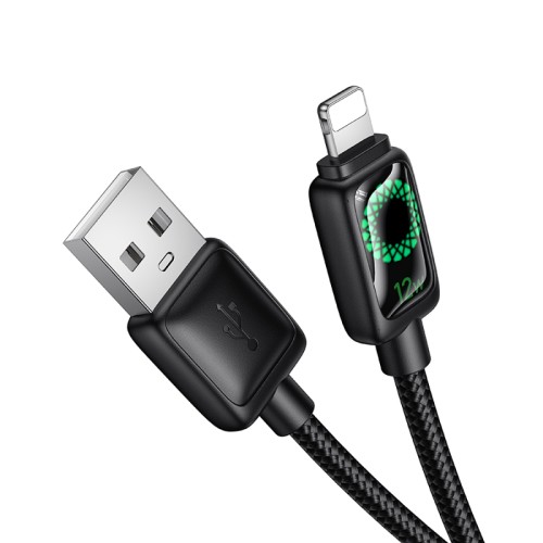 Кабель USB - Lightning HOCO U146 (12W/1.2m/текстиль) черный