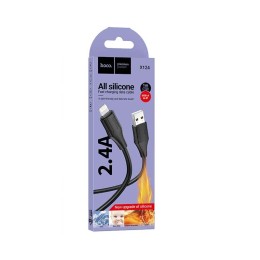 Кабель USB - Lightning HOCO X124 (2.4A/1m/силиконовый) черный