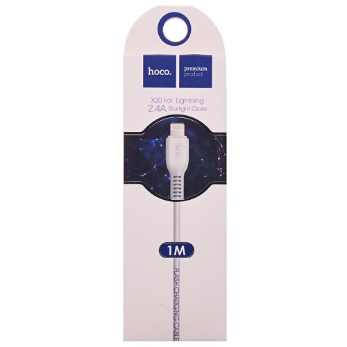 Кабель USB - Lightning HOCO X20 (2.4A/1m) белый