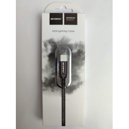 Кабель USB - Lightning RECRSI M24 (2m/текстиль) черный