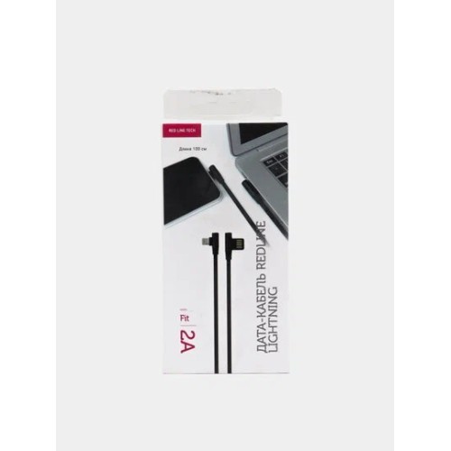 Кабель USB - Lightning Red Line Fit (2A/1m) черный