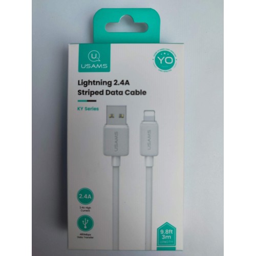 Кабель USB - Lightning USAMS SJ699 (2.4A/3m) белый
