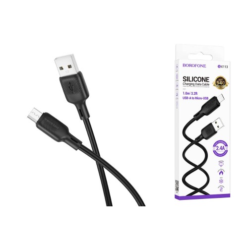 Кабель USB - Micro USB BOROFONE BX113 (2.4A/1m) черный