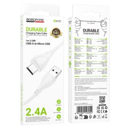 Кабель USB - Micro USB BOROFONE BX121 (2.4A/1m) белый