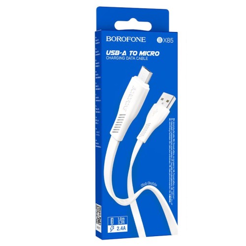 Кабель USB - Micro USB BOROFONE BX85 (2.4A/1m) белый