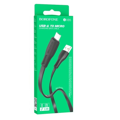 Кабель USB - Micro USB BOROFONE BX85 (2.4A/1m) черный