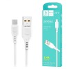 Кабель USB - Micro USB DENMEN D01V (2.4A/1m) белый