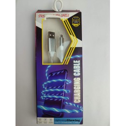 Кабель USB - Micro USB Glowing светящийся белый