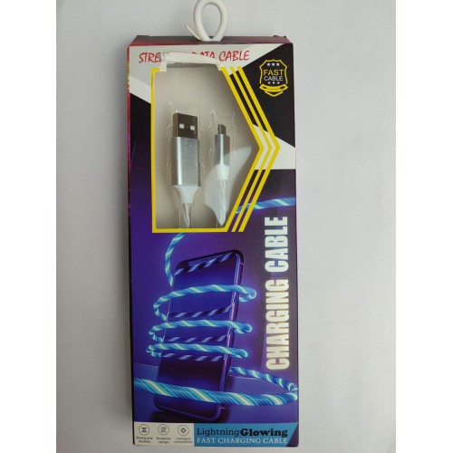 Кабель USB - Micro USB Glowing светящийся белый