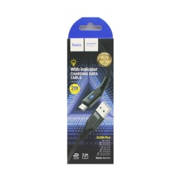 Кабель USB - Micro USB HOCO DU08 Plus (2.4A/2m/текстиль) черный