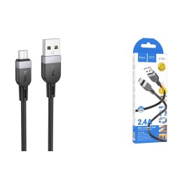 Кабель USB - Micro USB HOCO X109 (2.4A/3m/силиконовый) черный