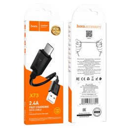 Кабель USB - Micro USB HOCO X73 (2.4A/1m) черный