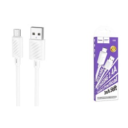 Кабель USB - Micro USB HOCO X88 (2.4A/2m) белый