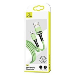 Кабель USB - Micro USB USAMS SJ435 U52 (2.4A/1m/силиконовый) зеленый
