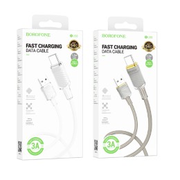 Кабель USB - Type-C BOROFONE BU56 (3A/1.2m/текстиль) белый