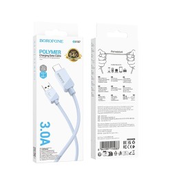 Кабель USB - Type-C BOROFONE BX107 (3A/1m/18W) голубой