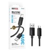 Кабель USB - Type-C BOROFONE BX123 (3А/36W/1m/силиконовый) черный