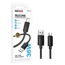 Кабель USB - Type-C BOROFONE BX123 (3А/36W/1m/силиконовый) черный