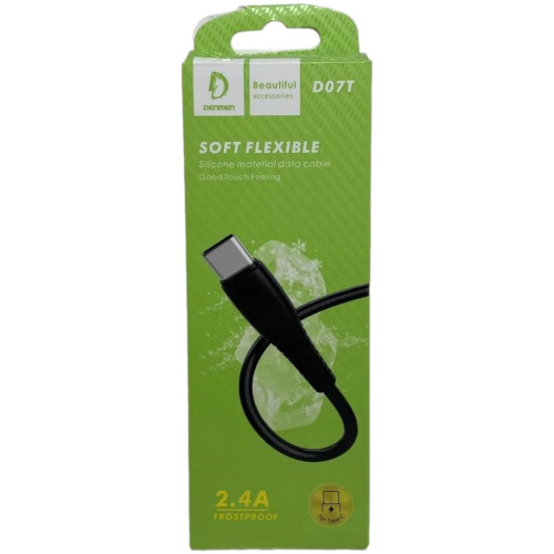 Кабель USB - Type-C DENMEN D07T (2.4A/1m) черный