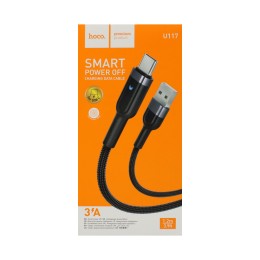 Кабель USB - Type-C HOCO U117 (3A/1.2m/текстиль) черный