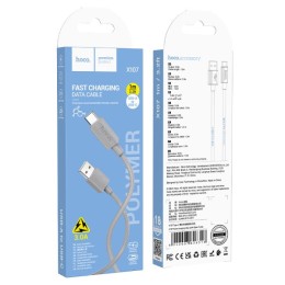 Кабель USB - Type-C HOCO X107 (3A/1m) серый