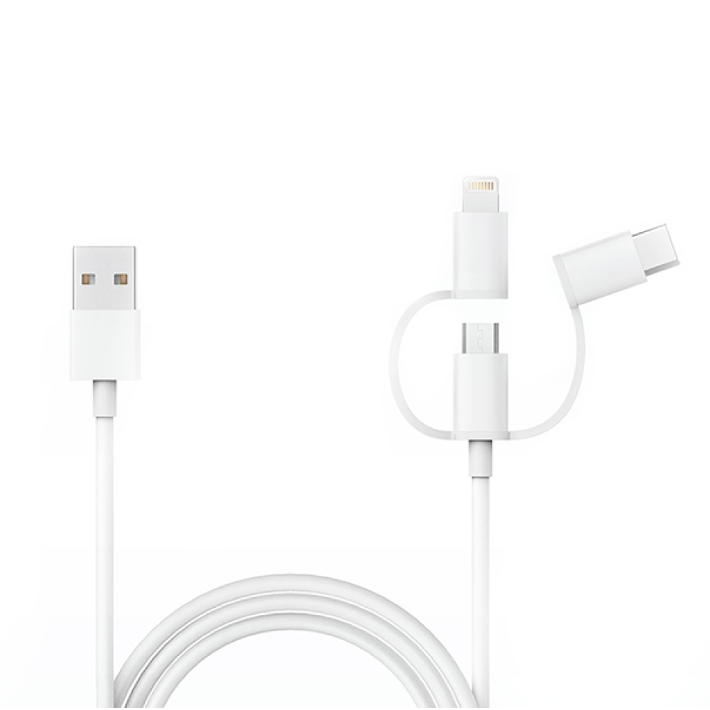 Кабель USB 3 в 1 Lightning/Micro USB/Type-C XIAOMI ORG XM3001 белый