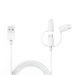 Кабель USB 3 в 1 Lightning/Micro USB/Type-C XIAOMI ORG XM3001 белый