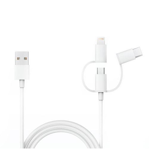 Кабель USB 3 в 1 Lightning/Micro USB/Type-C XIAOMI ORG XM3001 белый