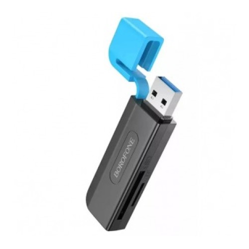 Картридер BOROFONE DH9 (USB3.0/TF2.0) черно-синий