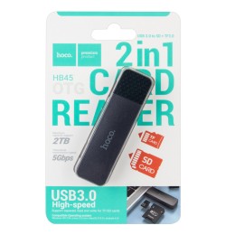 Картридер HOCO HB45 (USB 3.0/microSD/SD) черный