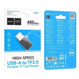 Картридер HOCO HB53 (USB 2.0/microSD/SD) черный