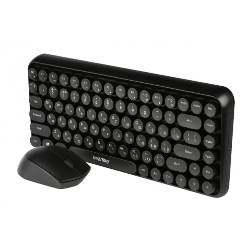 Комплект беспроводной клавиатура+мышь SMARTBUY 626376AG мультимедийный с круглыми клав. черный