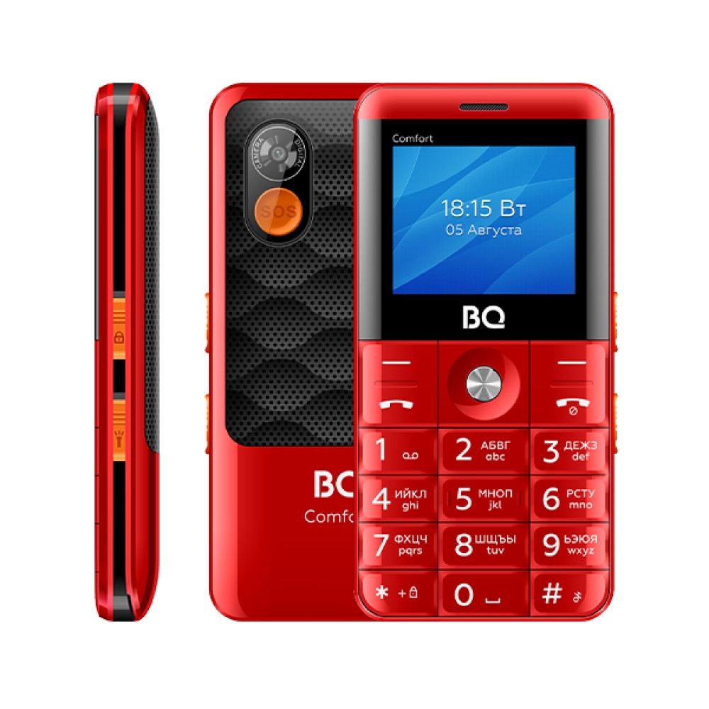 Стильный и удобный мобильный телефон BQ 2006 Comfort в красно-черном исполнении