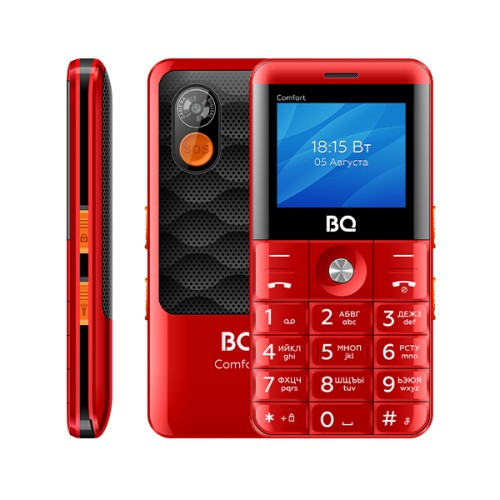 Стильный и удобный мобильный телефон BQ 2006 Comfort в красно-черном исполнении