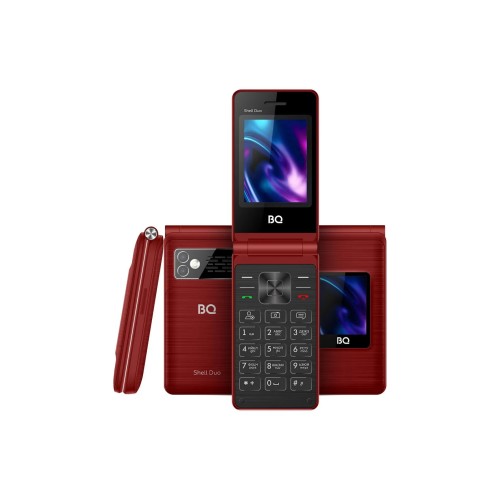 Мобильный телефон BQ 2464 Shell Duo раскладушка красный (2,4"/0,8МП/1300mAh)