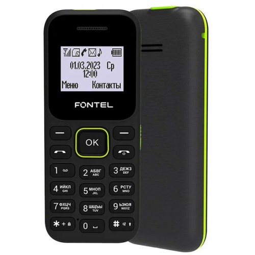 Мобильный телефон Fontel FP100 Black green (1,44"/600mAh) (без ЗУ)