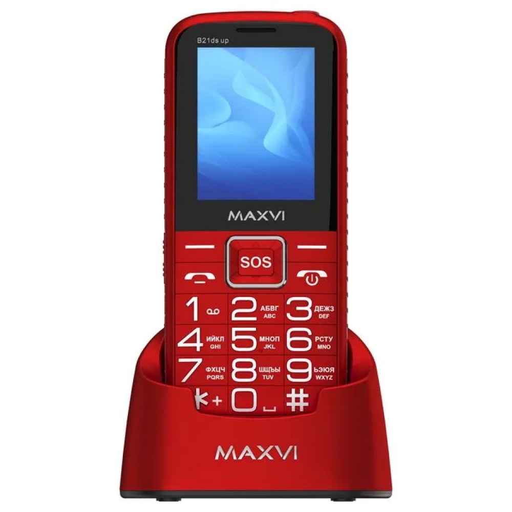 Стильный и мощный: мобильный телефон MAXVI B21ds Red с длительным временем работы
