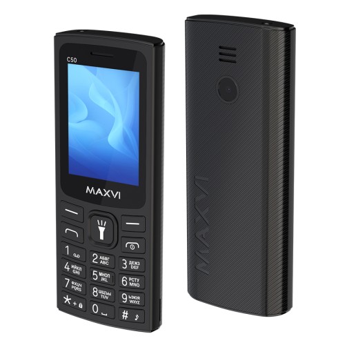 Мобильный телефон MAXVI C50 Black (2.44"/0,3МП/1800mAh)