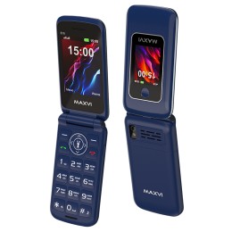 Мобильный телефон MAXVI E15 Blue раскладушка (2,8+1,77"/1,3МП/1450mAh)