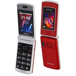 Мобильный телефон MAXVI E28 Red раскладушка (2,8"+2,4"/0,3МП/2000mAh)