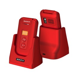 Мобильный телефон MAXVI E5 up Red раскладушка с док станцией (2,4"/1,3МП/1500mAh)