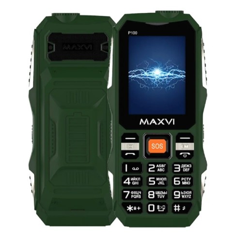 Надежный мобильный телефон MAXVI P100 Green с мощной батареей 5500mAh