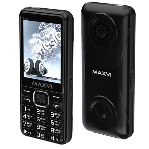 Надежный мобильный телефон MAXVI P110 Black с мощной батареей 4000mAh