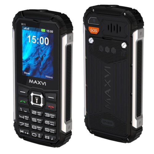 Мобильный телефон MAXVI R11 Black (2,4"/1,3МП/2500mAh/IP68)