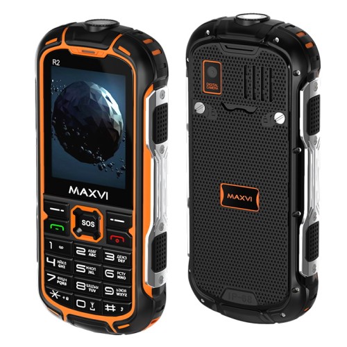 Мобильный телефон MAXVI R2 Orange (2,4"/0,3МП/3500mAh/IP68)