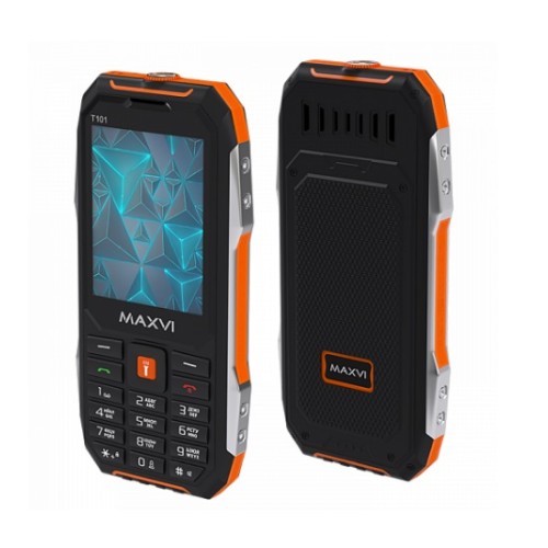 Надежный мобильный телефон MAXVI T101 Orange с мощным аккумулятором и защитой IP54